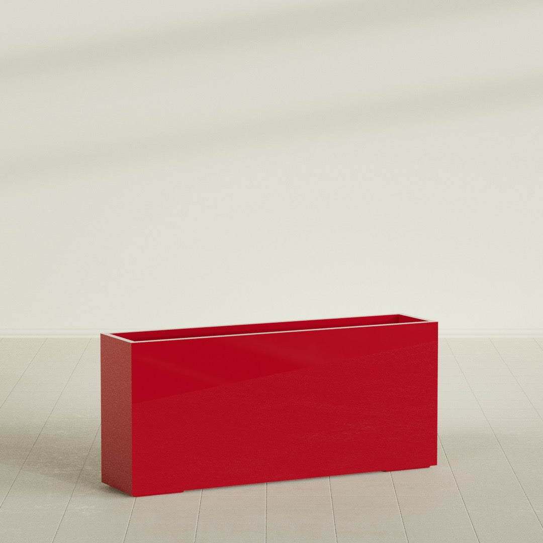 Potsdam Extra Large Long Rectangle Fiberglass Planter - 72 in x 16 in x 32 in - Gloss Red - Gloss Red,72 in x 16 in x 32 in