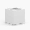 Small Metal Square Cube Planter - 18 in x 18 in x 18 in - Matte White - Without Drip Tray - Matte White,18 in x 18 in x 18 in,Without Drip Tray