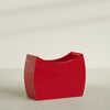 Seoul Extra Large Curved Abstract Fiberglass Planter - 48 in x 20 in x 36 in - Gloss Red - Gloss Red,48 in x 20 in x 36 in