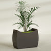 Seoul Extra Large Curved Abstract Fiberglass Planter - 48 in x 20 in x 36 in - Matte Brown - Matte Brown,48 in x 20 in x 36 in