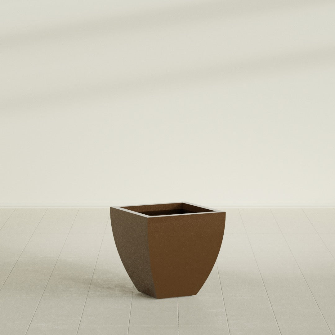 Lima Medium Tapered Square Fiberglass Planter - 20 in x 20 in x 20 in - Metallic Bronze - Metallic Bronze,20 in x 20 in x 20 in