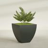 Lima Large Tapered Square Fiberglass Planter - 30 in x 30 in x 30 in - Matte Charcoal - Matte Charcoal,30 in x 30 in x 30 in