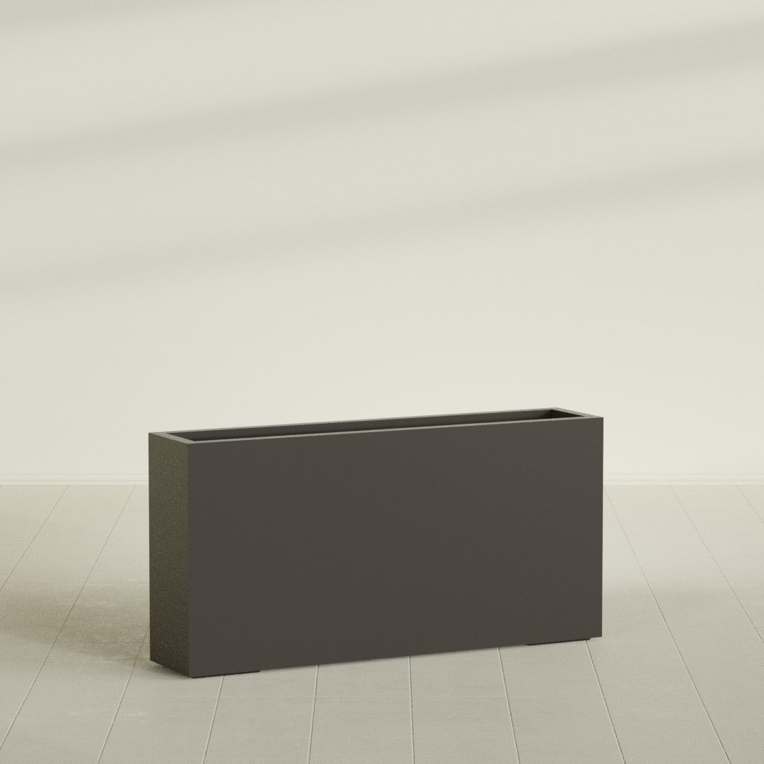 Milano Extra Large Narrow Rectangle Fiberglass Planter - 48 in x 10 in x 24 in - Matte Brown - Matte Brown,48 in x 10 in x 24 in