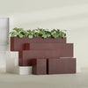 12"-Wide Rectangle - 12in x 12in x 18in - Weathered Steel - Rust - Weathered Steel - Rust,12 in x 12 in x 18 in