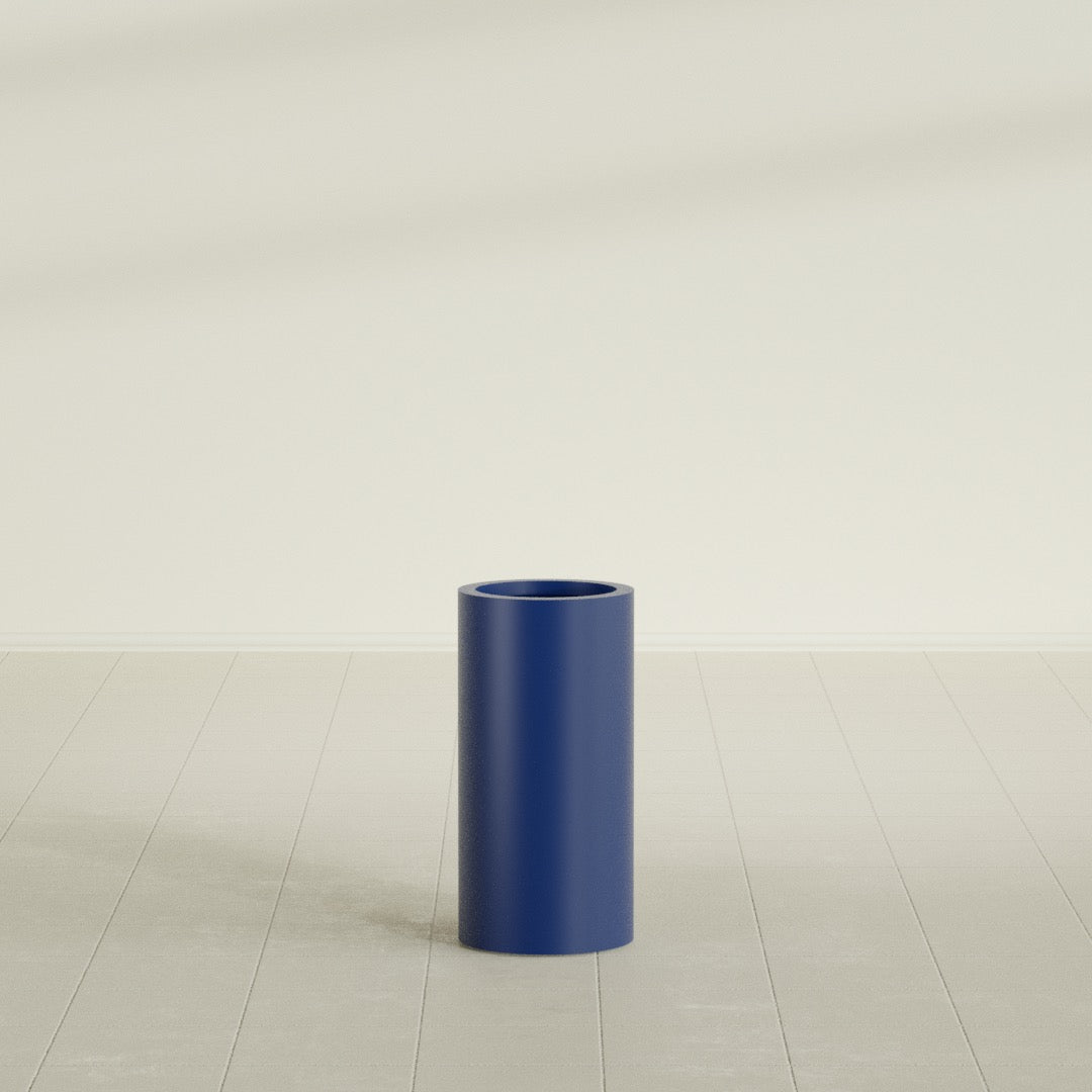 Corry Medium Tall Cylinder Fiberglass Planter - 10 in x 10 in x 20 in - Matte Cobalt Blue - Matte Cobalt Blue,10 in x 10 in x 20 in