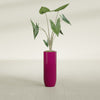 Saint Tropez Large Tall Round Fiberglass Planter - 12 in x 12 in x 32 in - Gloss Eggplant - Gloss Eggplant,12 in x 12 in x 32 in