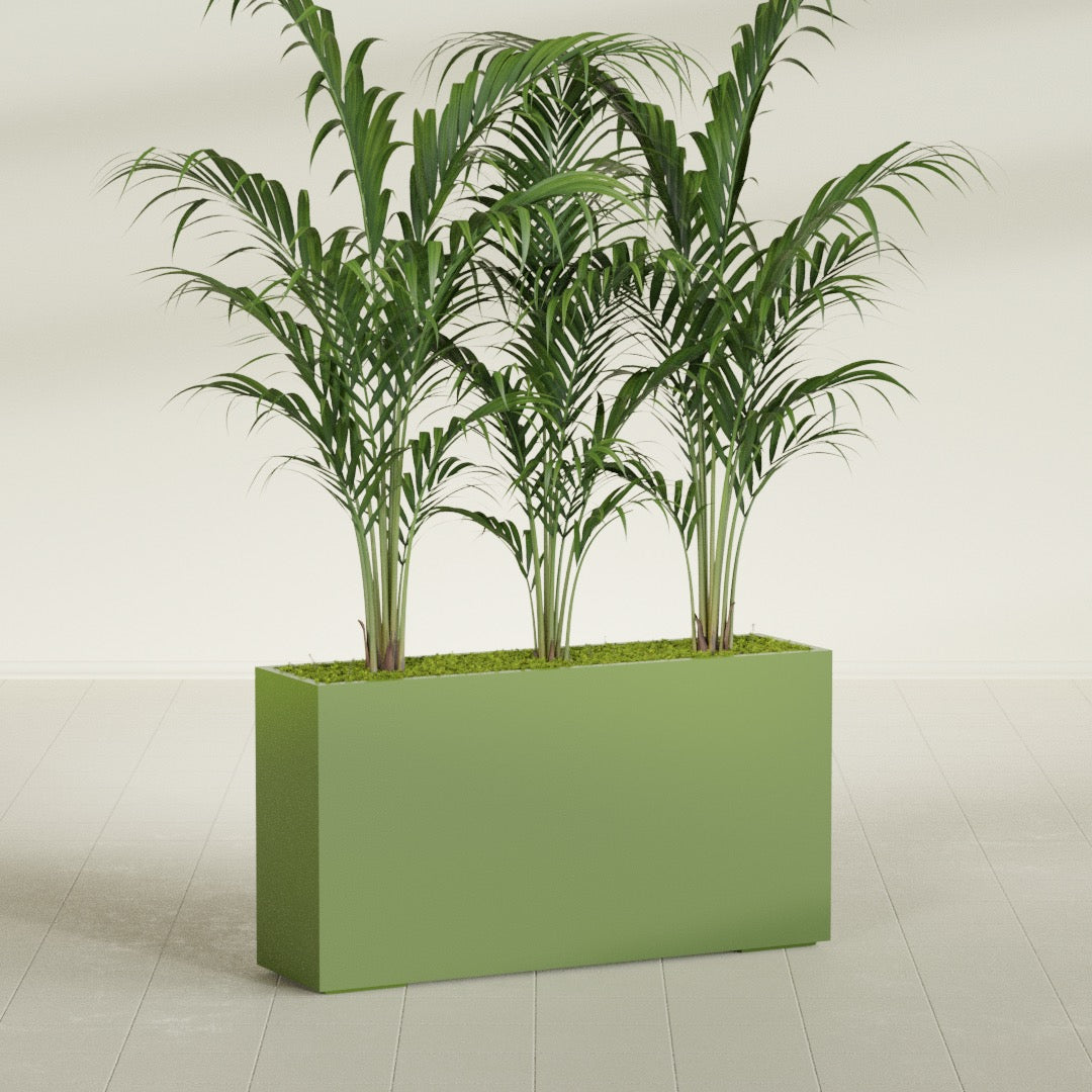 Potsdam Extra Large Long Rectangle Fiberglass Planter - 60 in x 16 in x 32 in - Satin Green - Satin Green,60 in x 16 in x 32 in
