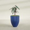 Alicante Medium Round Fiberglass Planter - 22 in x 22 in x 27 in - Matte Cobalt Blue - Matte Cobalt Blue,22 in x 22 in x 27 in