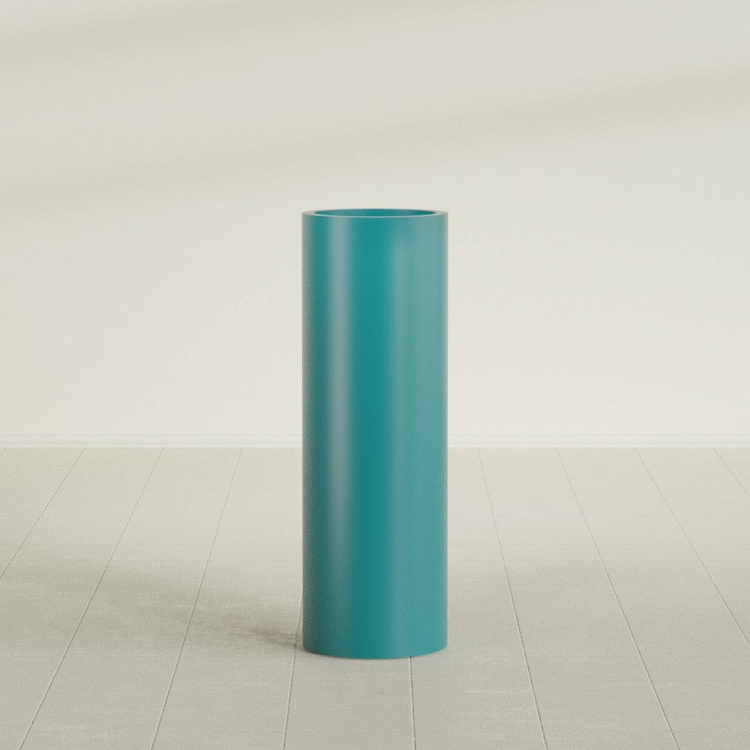 Corry Large Tall Cylinder Fiberglass Planter - 12 in x 12 in x 36 in - Satin Sea Foam - Satin Sea Foam,30 in x 30 in x 32 in