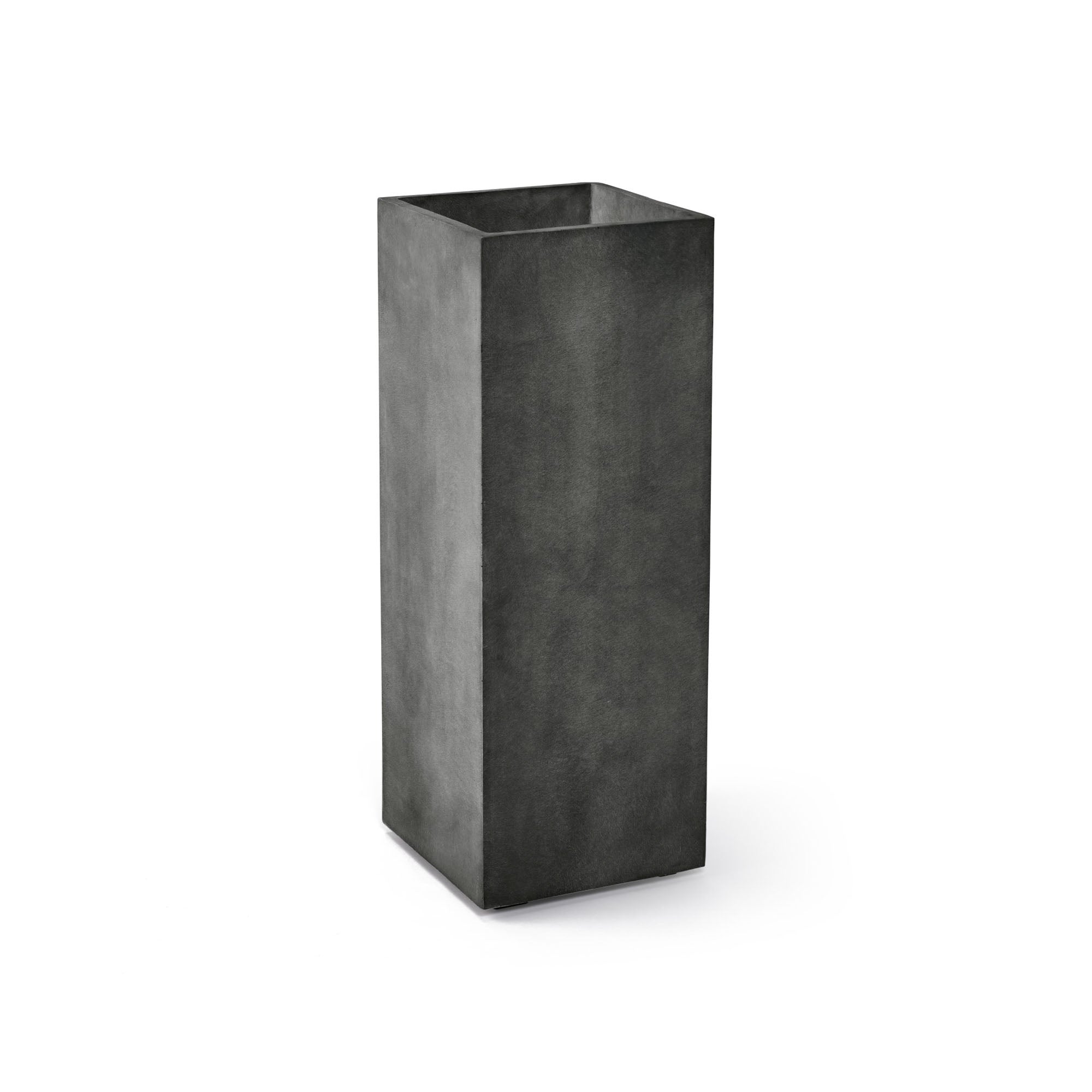 Reglo Rectangular Planter – Grey Stone Finish – Fiberglass Indoor/Outdoor and Weather-Resistant Planter (11.75" L x 11.75" W x 31.5" H Exterior, 11.5" L x 11.5" W Interior) - Grey Stone,11.8 in x 11.8 in x 31.5 in
