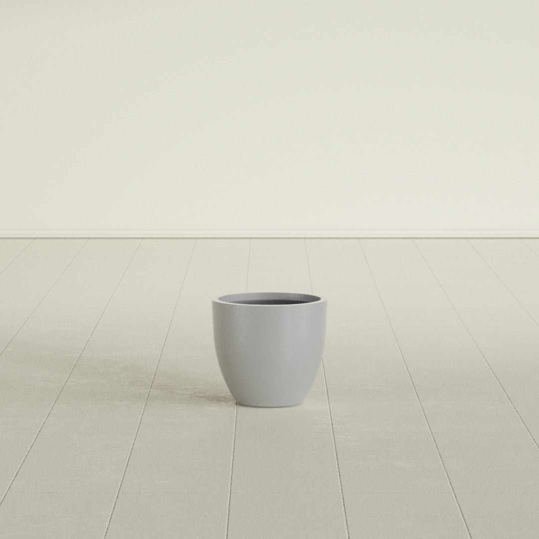 Wannsee Small Round Fiberglass Planter - 15 in x 15 in x 13 in - Metallic Silver - Metallic Silver,15 in x 15 in x 13 in