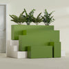 Hollywood Large Narrow Rectangle Fiberglass Planter - 36 in x 12 in x 24 in - Satin Green - Satin Green,36 in x 12 in x 24 in
