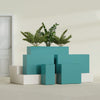 Potsdam Large Tall Rectangle Fiberglass Planter - 16 in x 16 in x 32 in - Satin Sea Foam - Satin Sea Foam,16 in x 16 in x 32 in