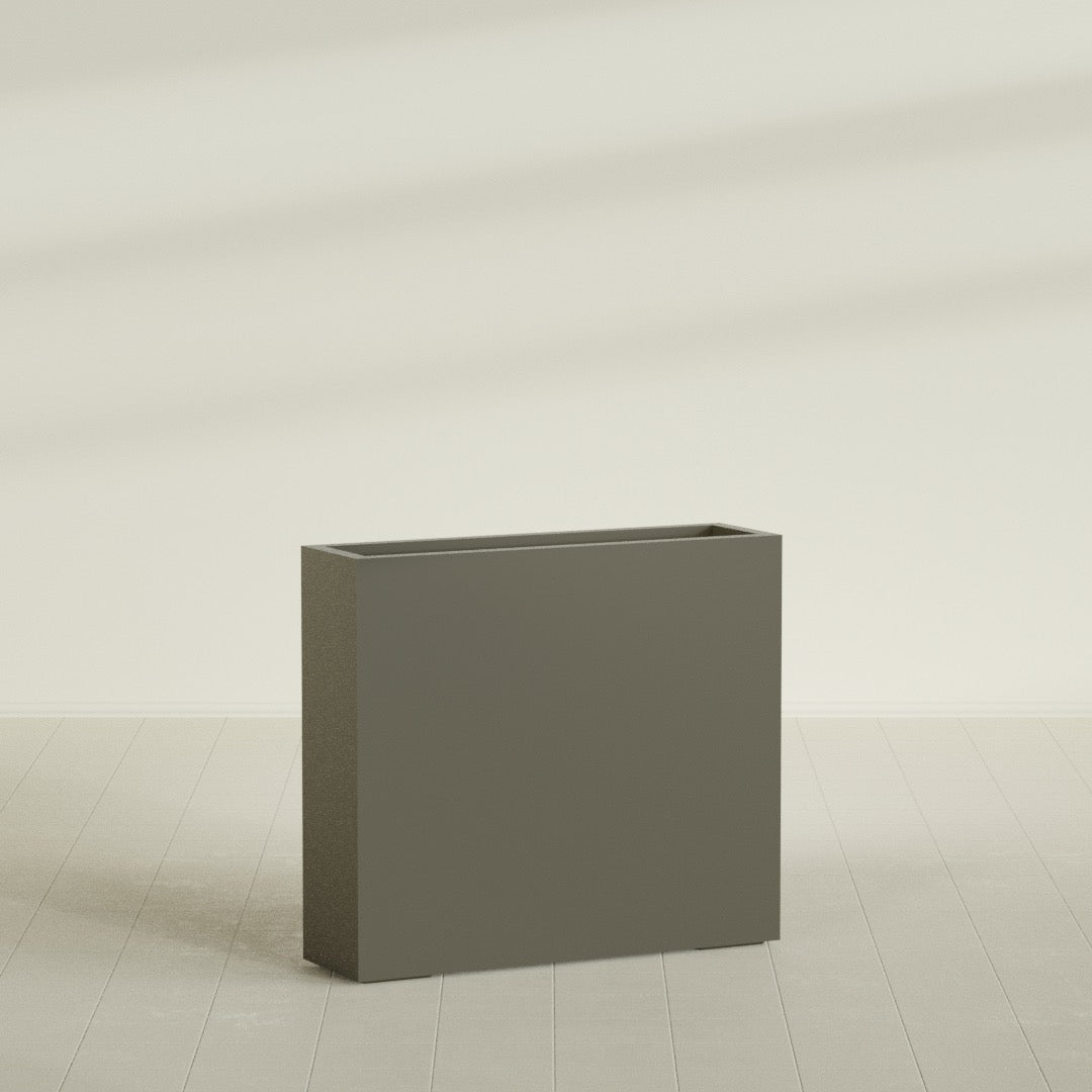 Amesbury Large Narrow Rectangle Fiberglass Planter - 36 in x 10 in x 32 in - Matte Bronze - Matte Bronze,36 in x 10 in x 32 in