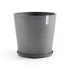 Amsterdam Medium Round Planter - 23.5 in x 23.5 in x 21.5 in - Planter + Saucer - Grey - Grey,23.5 in x 23.5 in x 21.5 in,Planter + Saucer