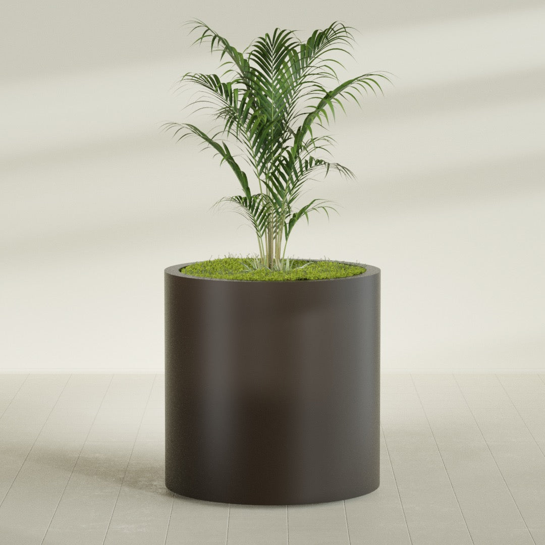Rio Grande Large Round Fiberglass Planter - 30 in x 30 in x 32 in - Matte Brown - Matte Brown,30 in x 30 in x 32 in