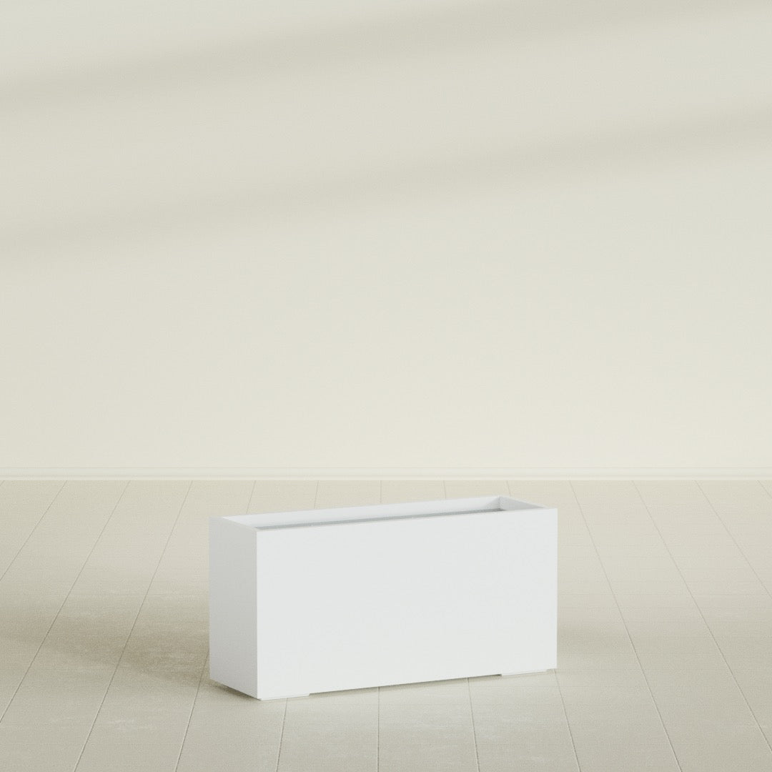 Tolga Extra Large Long Rectangle Fiberglass Planter - 48 in x 16 in x 24 in - Matte White - Matte White,48 in x 16 in x 24 in