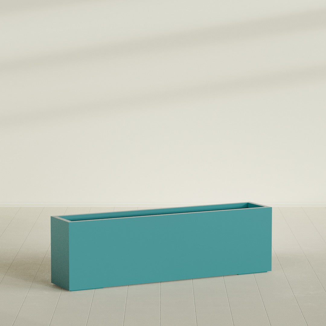 Miami Extra Large Narrow Rectangle Fiberglass Planter - 60 in x 12 in x 18 in - Satin Sea Foam - Satin Sea Foam,60 in x 12 in x 18 in