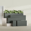 Miami Large Narrow Rectangle Fiberglass Planter - 36 in x 12 in x 18 in - Matte Charcoal - Matte Charcoal,36 in x 12 in x 18 in