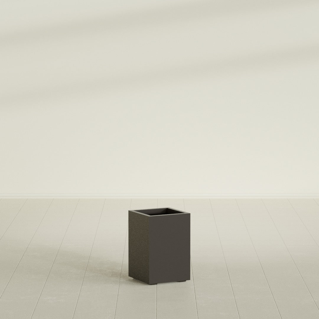 Tolga Medium Rectangle Fiberglass Planter - 16 in x 16 in x 24 in - Matte Brown - Matte Brown,16 in x 16 in x 24 in