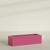 Reade Small Tabletop Rectangle Fiberglass Planter - 18 in x 6.5 in x 5 in - Gloss Pink Violet - Gloss Pink Violet,18.5 in x 6.5 in x 5 in