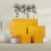 Brisbane Large Rectangle Fiberglass Planter - 24 in x 24 in x 32 in - Gloss Saffron - Gloss Saffron,24 in x 24 in x 32 in