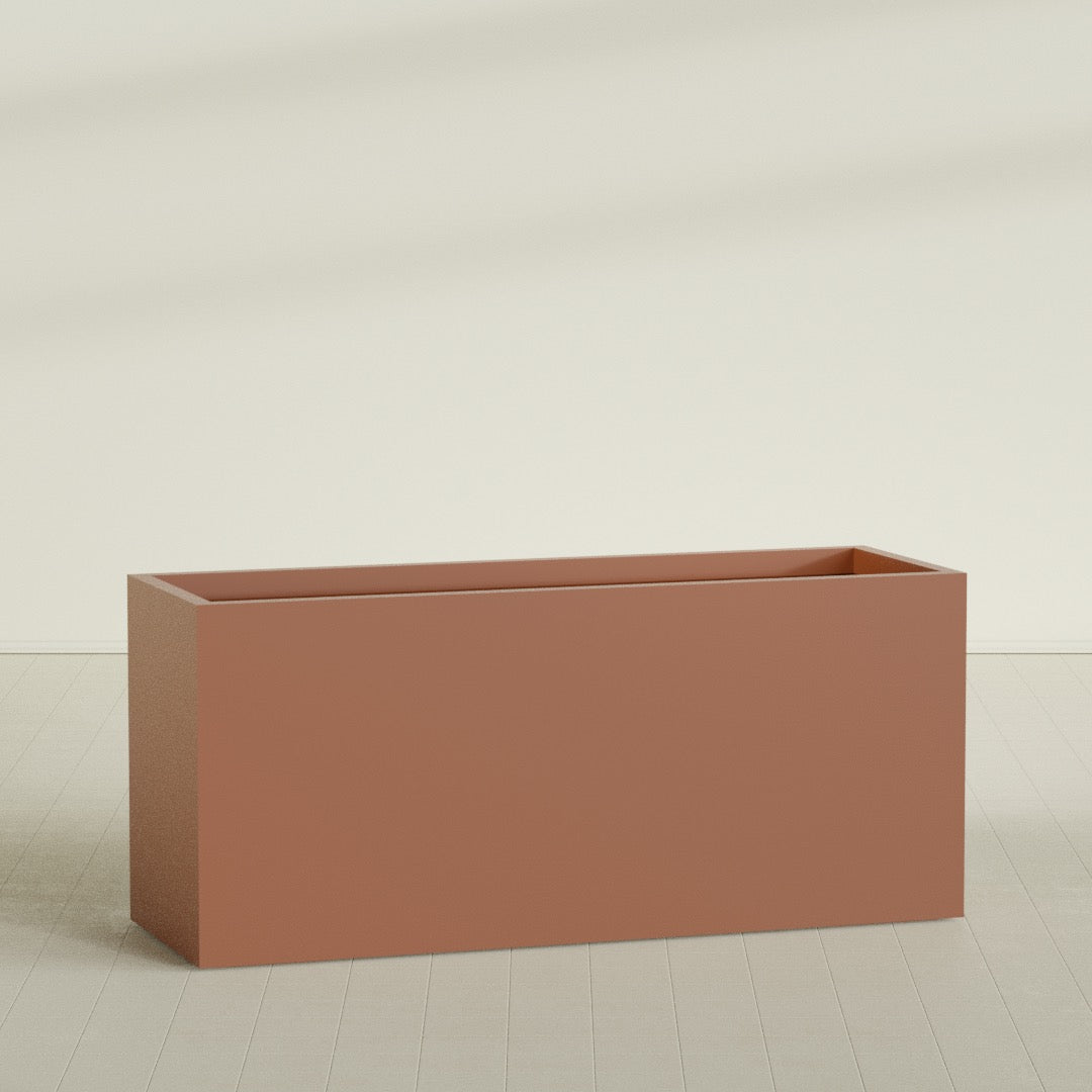 Brisbane Extra Large Long Rectangle Fiberglass Planter - 72 in x 24 in x 32 in - Matte Terracotta - Matte Terracotta,72 in x 24 in x 32 in