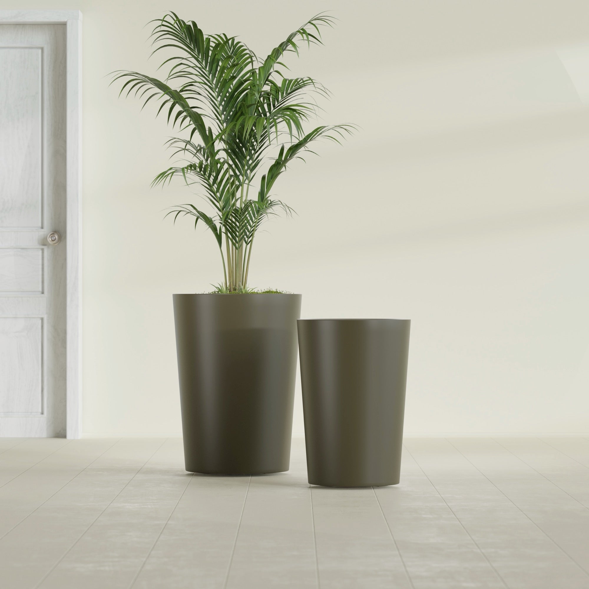 Tegel Large Round Fiberglass Planter - 22 in x 22 in x 30 in - Matte Bronze - Matte Bronze,22 in x 22 in x 30 in