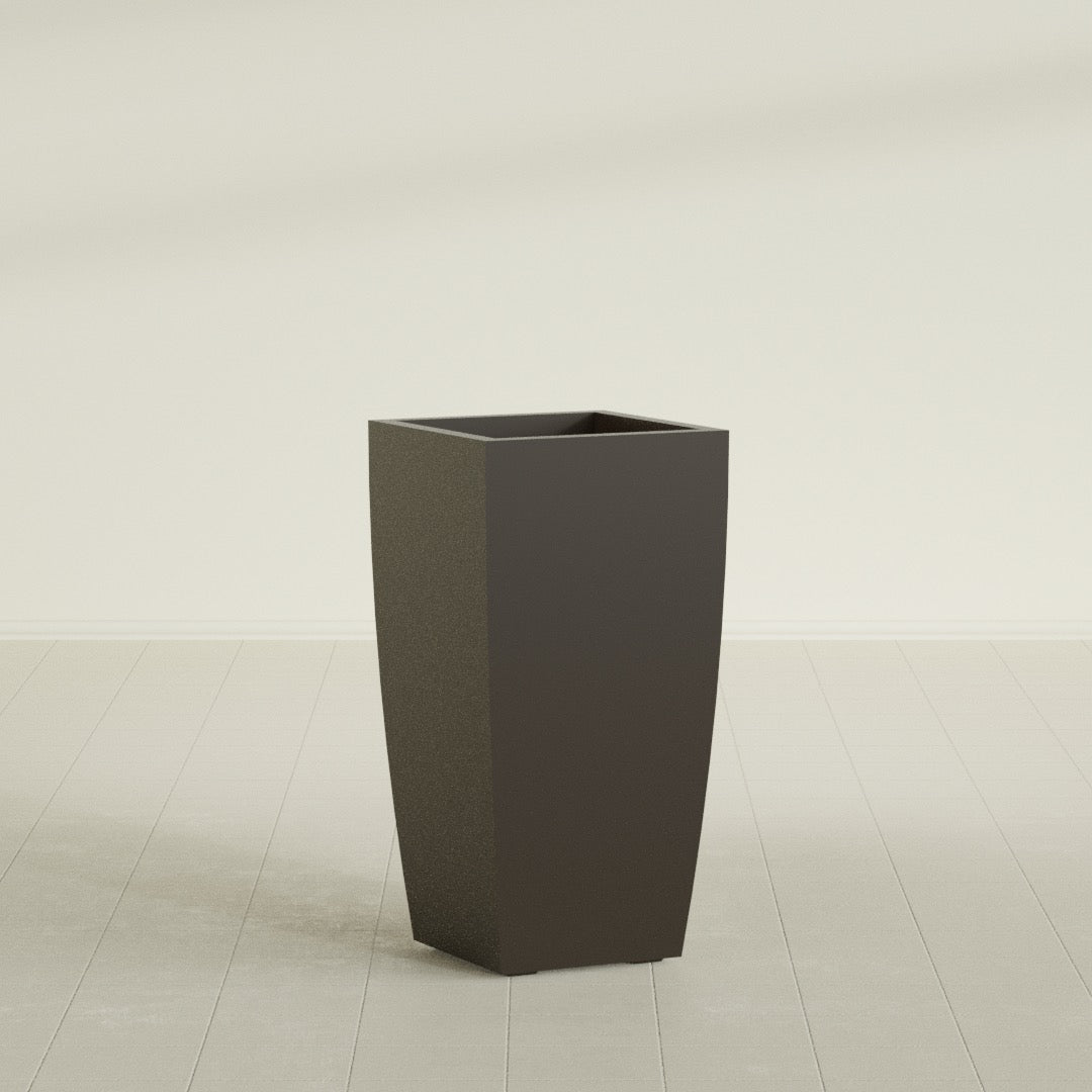 Toulan Large Tall Tapered Square Fiberglass Planter - 18 in x 18 in x 36 in - Matte Brown - Matte Brown,18 in x 18 in x 36 in