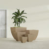 Lima Medium Tapered Square Fiberglass Planter - 24 in x 24 in x 24 in - Metallic Gold - Metallic Gold,24 in x 24 in x 24 in