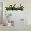 Hollywood Medium Rectangle Fiberglass Planter - 12 in x 12 in x 24 in - Metallic Silver - Metallic Silver,12 in x 12 in x 24 in