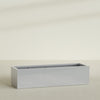 Torino Extra Large Wide Rectangle Fiberglass Planter - 72 in x 24 in x 18 in - Metallic Silver - Metallic Silver,72 in x 24 in x 18 in