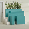 Delray Extra Large Long Rectangle Fiberglass Planter - 72 in x 12 in x 32 in - Satin Sea Foam - Satin Sea Foam,72 in x 12 in x 32 in