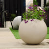 Orbo Globe Sphere Planter – Sand Stone Finish – Fiberglass Indoor/Outdoor and Weather-Resistant Round Planter (23.5" D x 21" H Exterior, 23.2" D x 20.5" H Interior) - Sand Stone,23.6 in diam. x 21.1 in