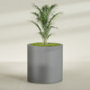 Rio Grande Large Round Fiberglass Planter - 30 in x 30 in x 32 in - Metallic Gunmetal - Metallic Gunmetal,30 in x 30 in x 32 in