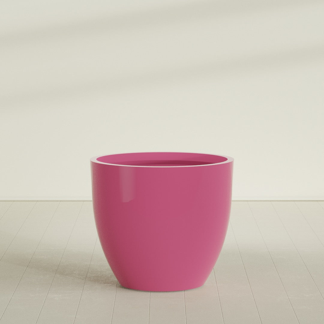 Wannsee Extra Large Round Fiberglass Planter - 50 in x 50 in x 44 in - Gloss Pink Violet - Gloss Pink Violet,50 in x 50 in x 44 in