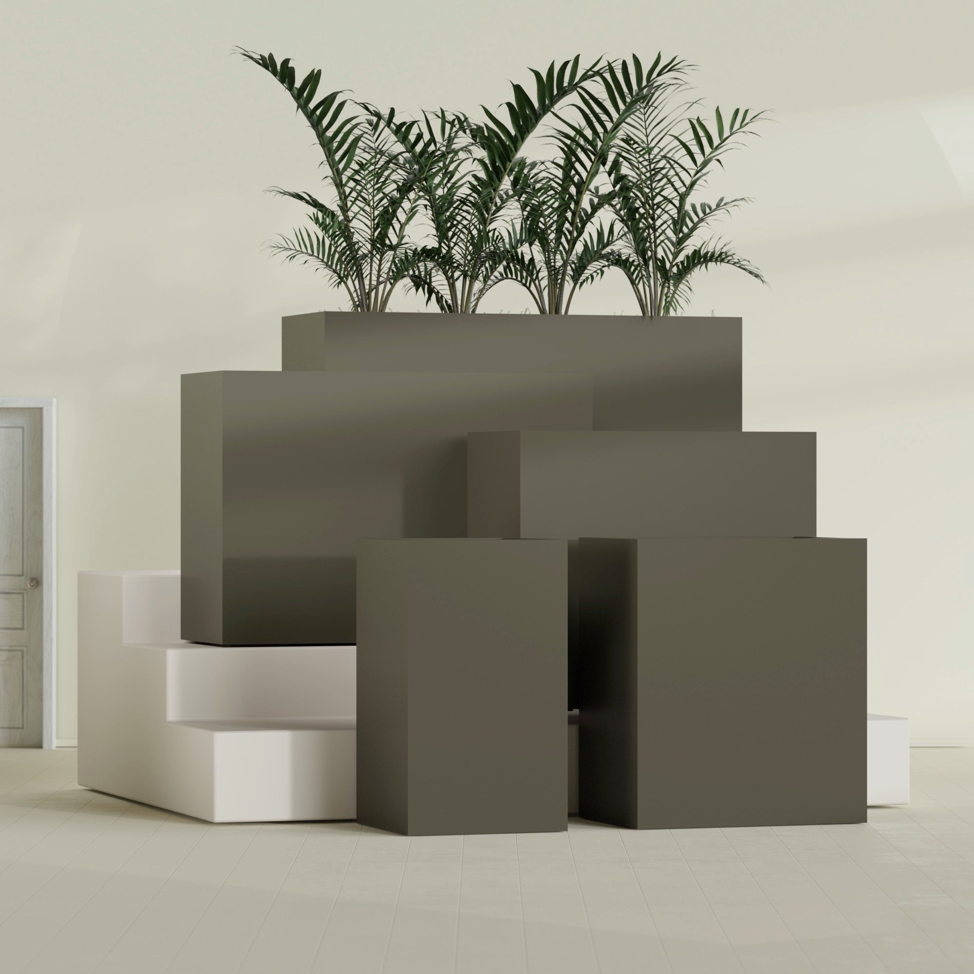 Darwin Extra Large Long Rectangle Fiberglass Planter - 60 in x 24 in x 42 in - Matte Bronze - Matte Bronze,60 in x 24 in x 42 in