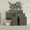 Darwin Large Tall Rectangle Fiberglass Planter - 24 in x 24 in x 42 in - Matte Bronze - Matte Bronze,24 in x 24 in x 42 in