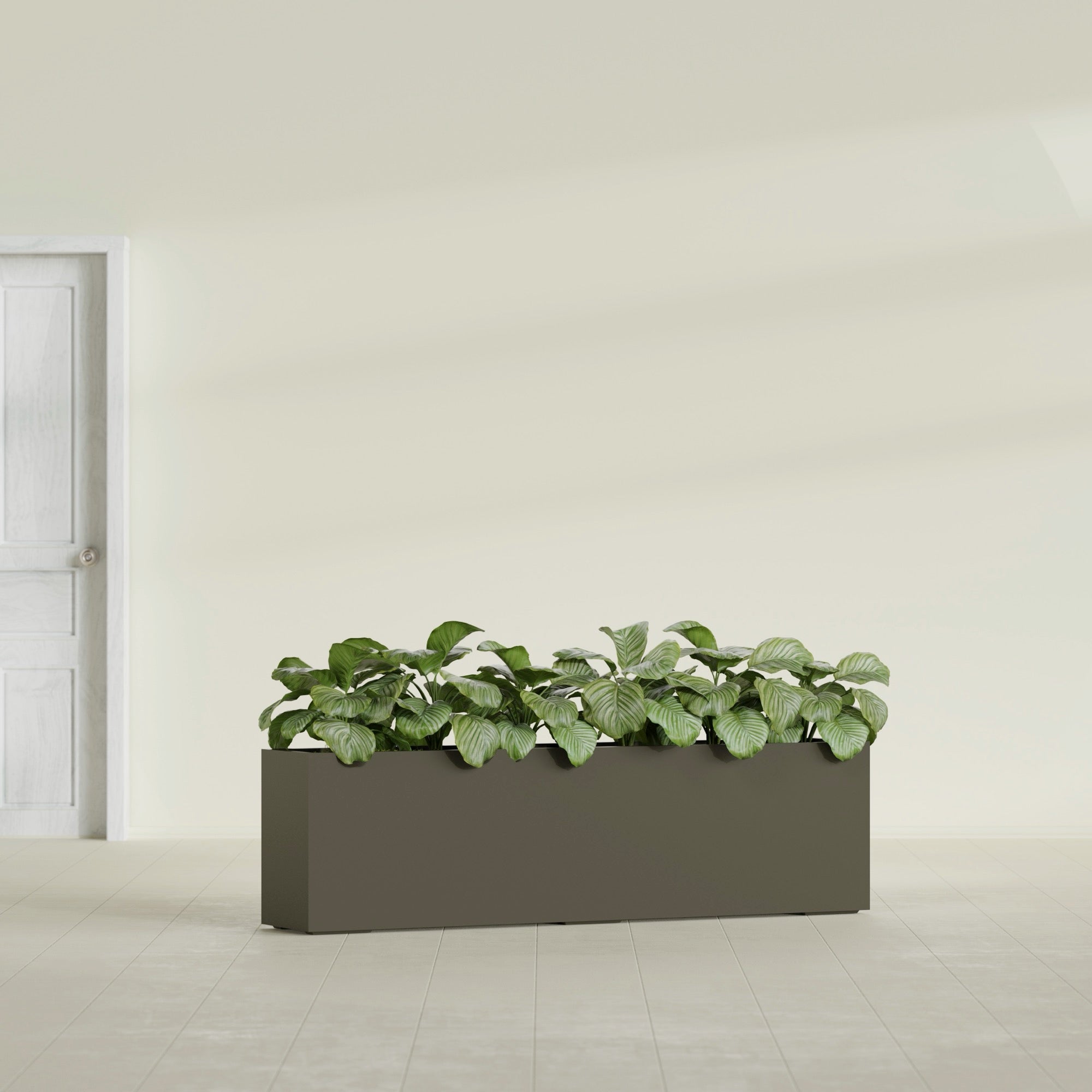 Hudson Extra Large Long Rectangle Fiberglass Planter - 100 in x 18 in x 28 in - Matte Bronze - Matte Bronze,100 in x 18 in x 28 in