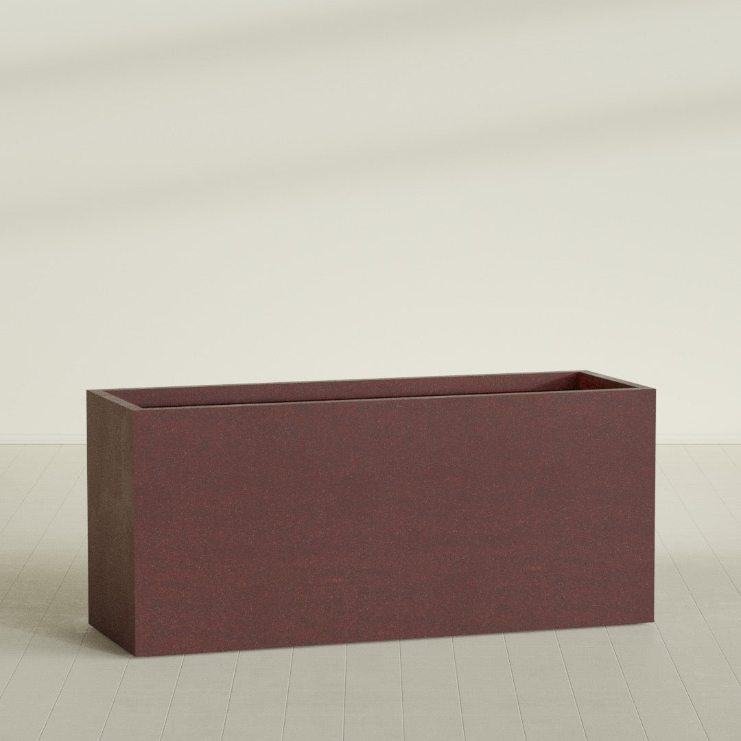 24"-Wide Rectangle - 72in x 24in x 32in - Weathered Steel - Rust - Weathered Steel - Rust,72 in x 24 in x 32 in