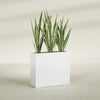 Delray Large Tall Rectangle Fiberglass Planter - 36 in x 12 in x 32 in - Gloss White - Gloss White,36 in x 12 in x 32 in