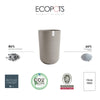 Oslo Medium Round Planter - 13.8 in x 13.8 in x 20.3 in - Taupe - Taupe,13.75 in x 13.75 in x 20.25 in,Planter Only