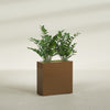 Milano Medium Narrow Rectangle Fiberglass Planter - 24 in x 10 in x 24 in - Metallic Bronze - Metallic Bronze,24 in x 10 in x 24 in