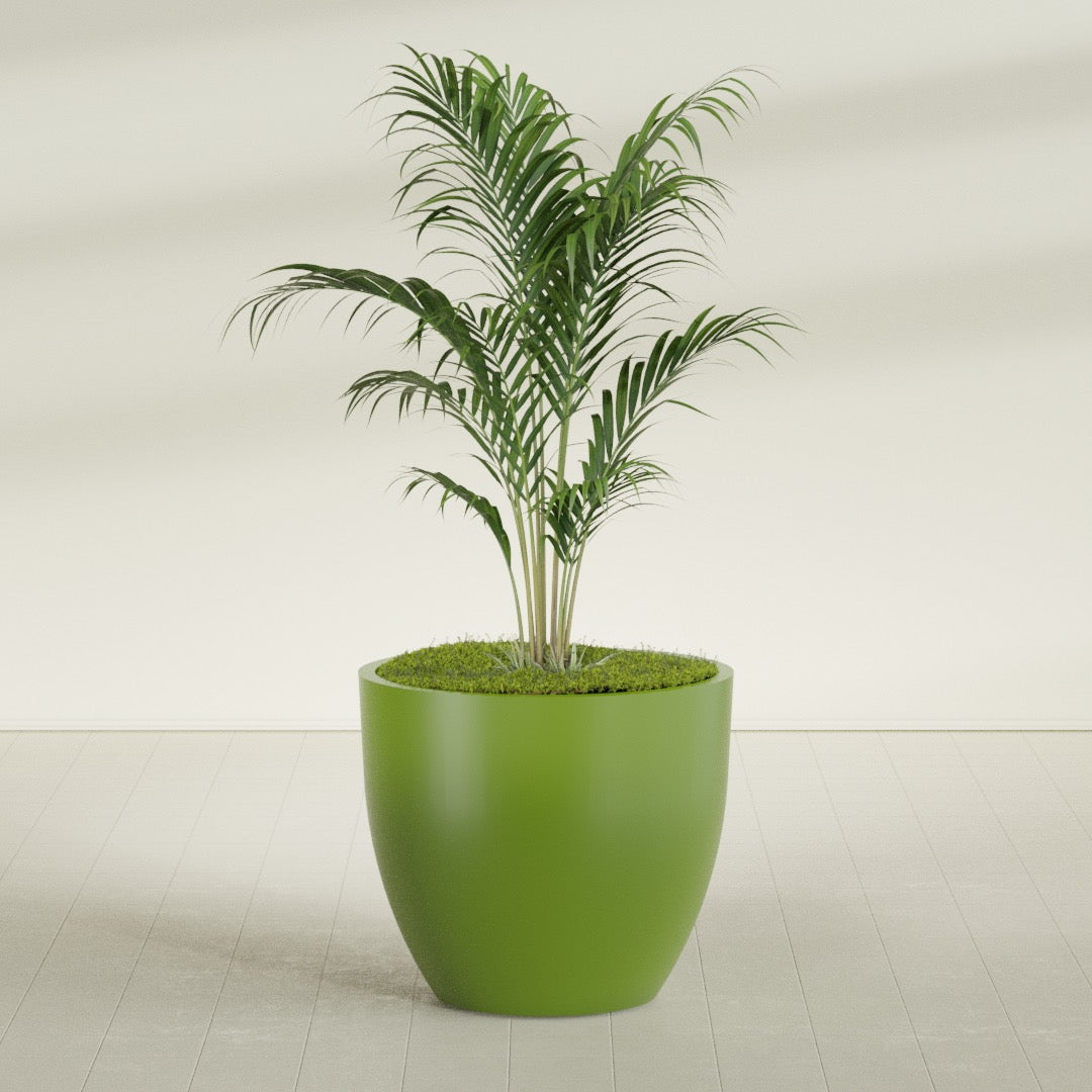 Wannsee Large Round Fiberglass Planter - 44 in x 44 in x 39 in - Satin Green - Satin Green,44 in x 44 in x 39 in