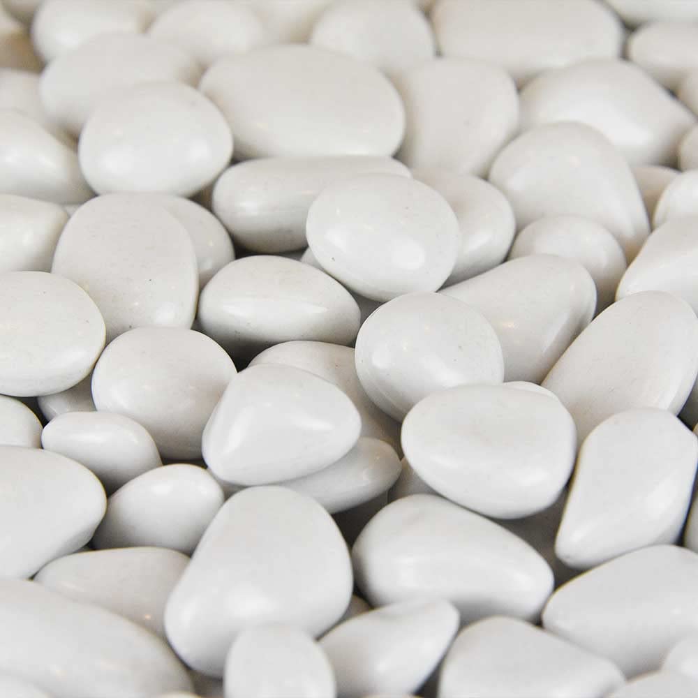 PolyPebbles - White - Bag of Small Rocks (2.4lbs) - White,Small Pebbles,Single 2.4 lb bag