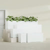 Miami Extra Large Narrow Rectangle Fiberglass Planter - 60 in x 12 in x 18 in - Gloss White - Gloss White,60 in x 12 in x 18 in