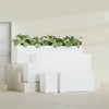 Miami Extra Large Narrow Rectangle Fiberglass Planter - 48 in x 12 in x 18 in - Gloss White - Gloss White,48 in x 12 in x 18 in