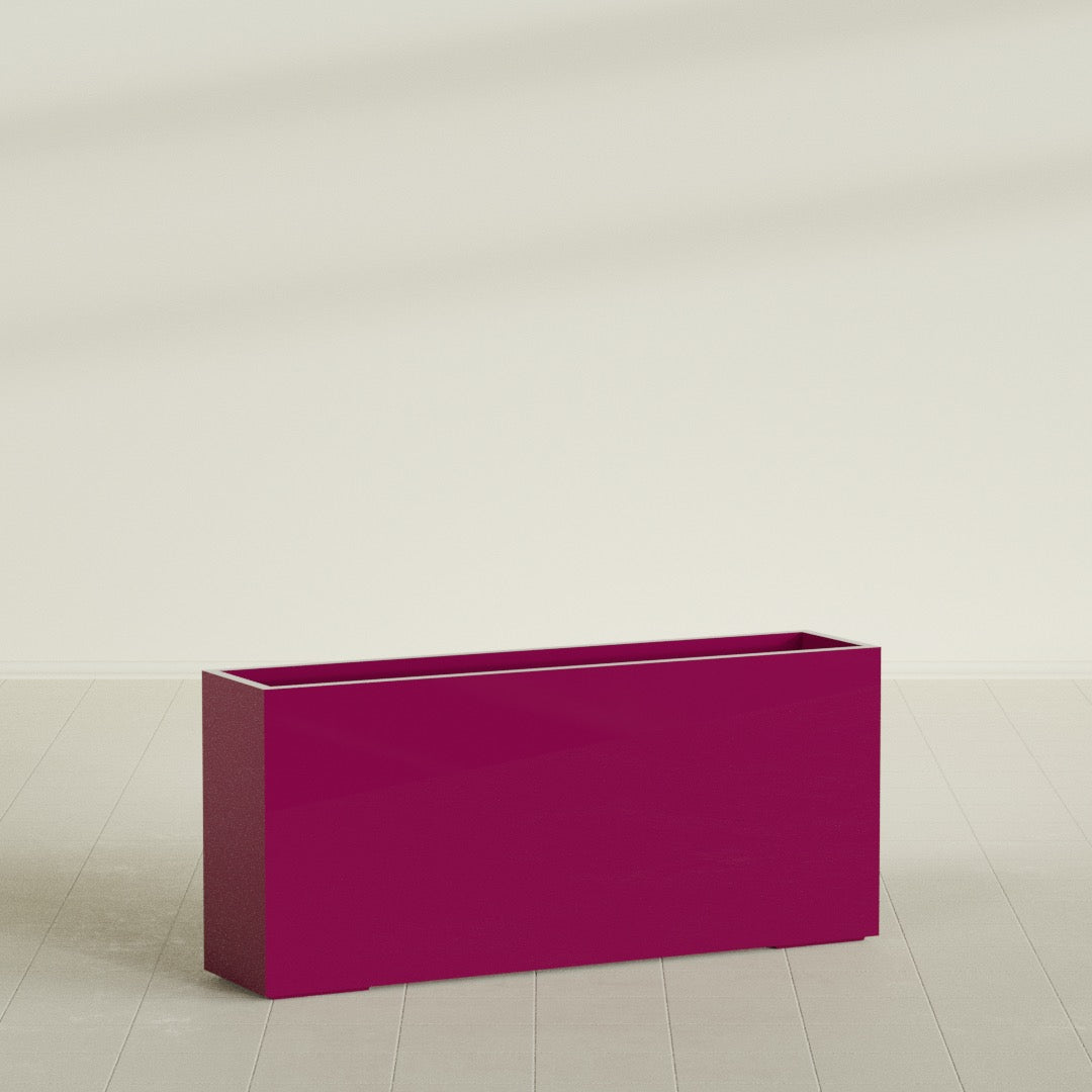 Potsdam Extra Large Long Rectangle Fiberglass Planter - 72 in x 16 in x 32 in - Gloss Eggplant - Gloss Eggplant,72 in x 16 in x 32 in