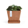 Small Square Saucer - 11 in x 11 in x 1.25 in - Terracotta - Terracotta,11 in x 11 in x 1.25 in
