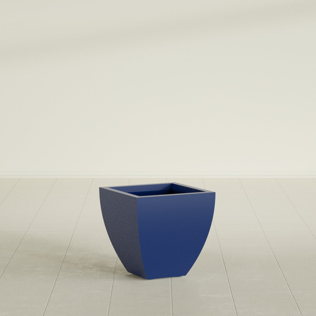 Lima Small Tapered Square Fiberglass Planter - 16 in x 16 in x 16 in - Matte Cobalt Blue - Matte Cobalt Blue,16 in x 16 in x 16 in